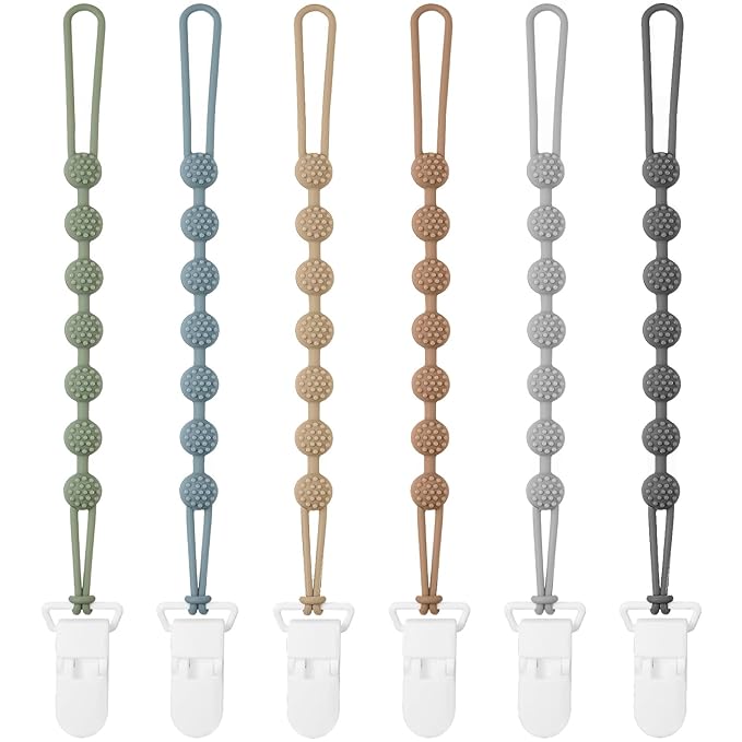 Clip para chupete de bebé, paquete de 6, multicolor