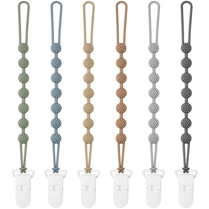 Clip para chupete de bebé, paquete de 6, multicolor