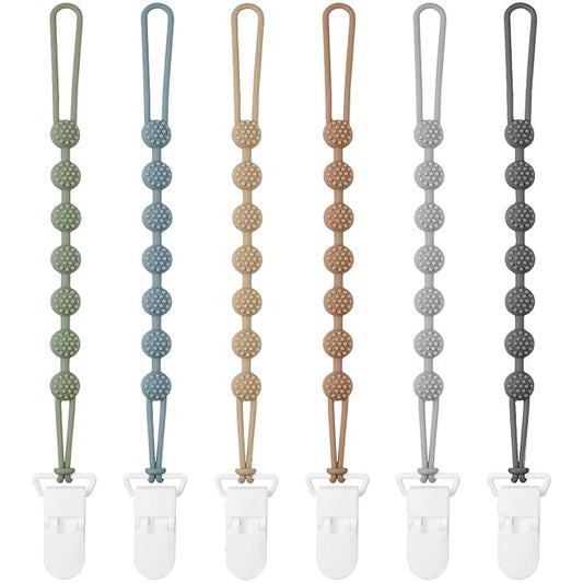 Clip para chupete de bebé, paquete de 6, multicolor