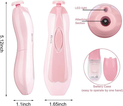 Lima de uñas eléctrica para bebé con luz LED