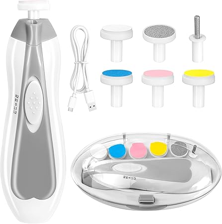 Cortauñas eléctrico para bebés, 6 en 1, recargable