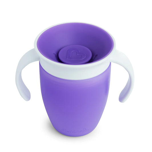Vaso entrenador sin boquilla Munchkin Miracle 360°, 7 oz, morado