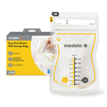 Bolsas de almacenamiento de leche materna Medela Easy Pour, paquete de 100 unidades