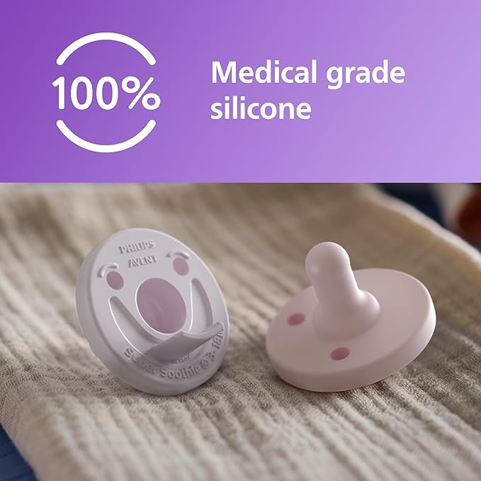 Chupete Philips Avent Soothie 3-18 meses, Lilac/Pastel Pink, 2 Pack,