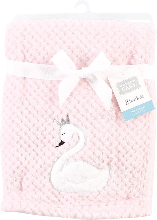 Colcha de felpa Hudson Baby para bebé, diseño de cisne