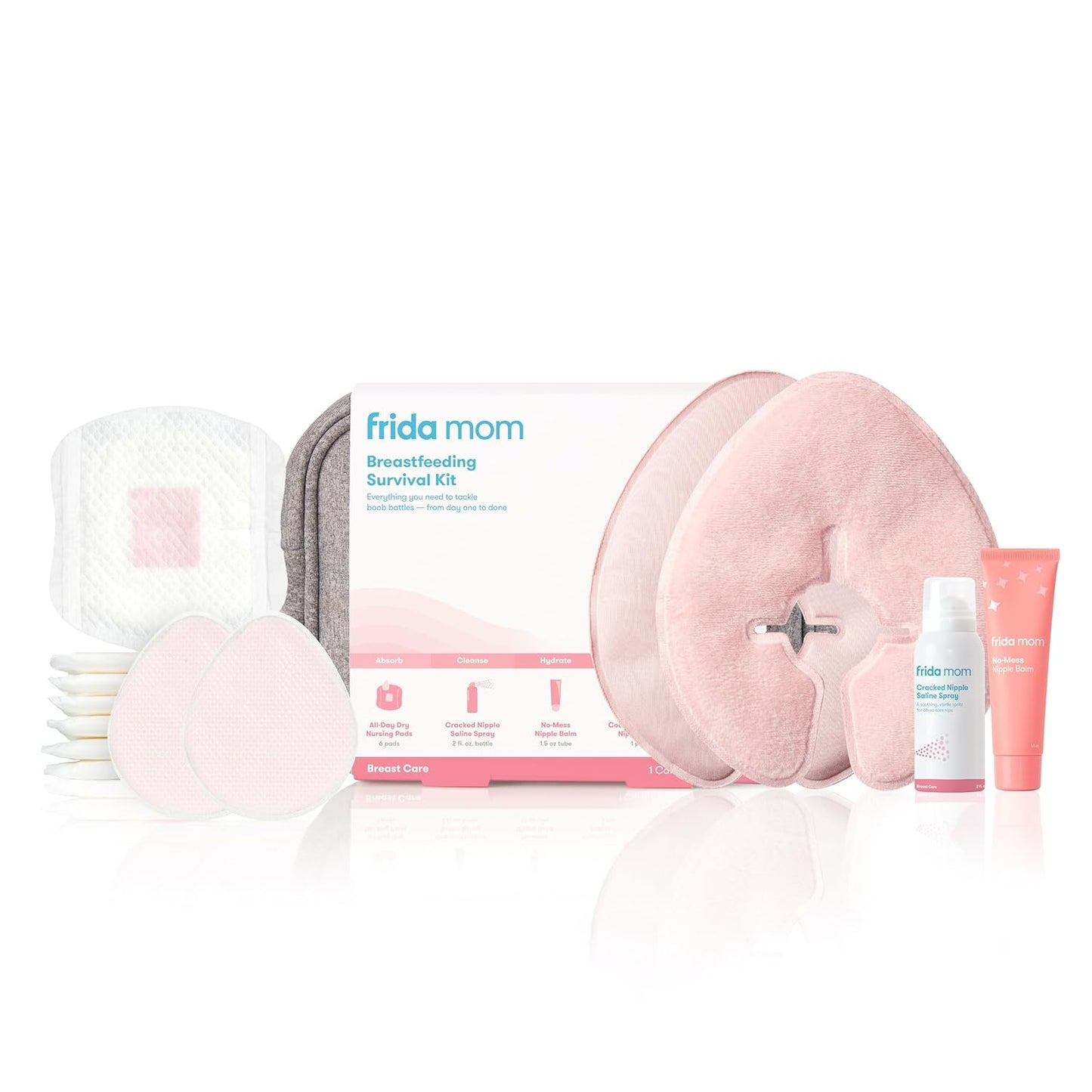Kit de lactancia materna Frida Mom con crema para pezones, discos absorbentes y más (13 piezas)