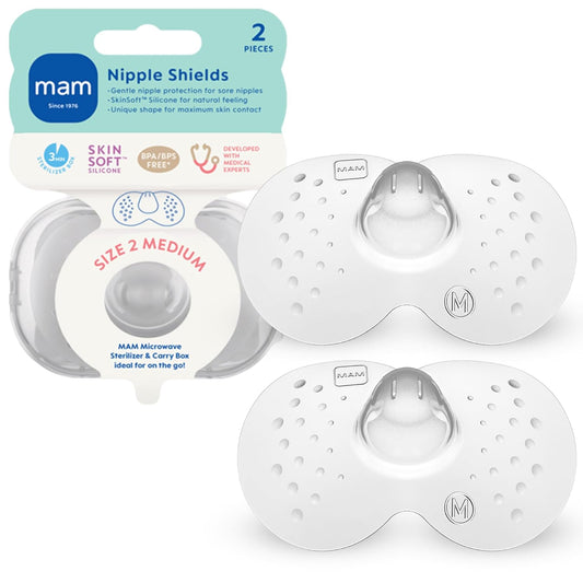 Protectores de pezón MAM para lactancia materna, tamaño mediano (20 mm)
