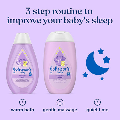 Johnson's Baby Sleepy Time con baño relajante para dormir, loción y champú, Esenciales para dormir del bebé con aromas relajantes NaturalCalm