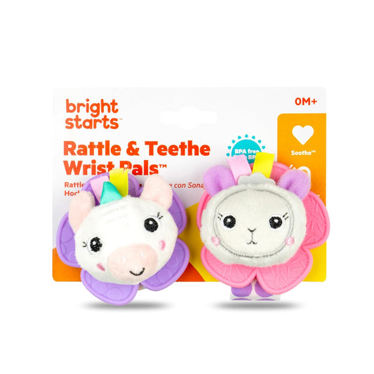 Sonajero y mordedor Bright Starts para muñecas - Unicornio y llama