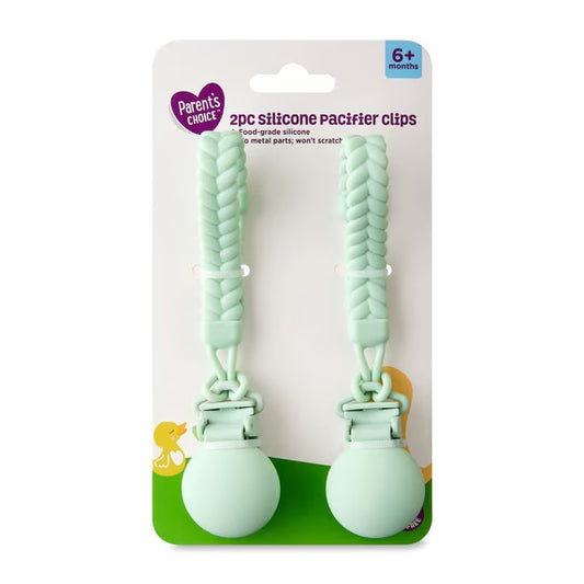 Clips de silicona para chupetes, paquete de 2
