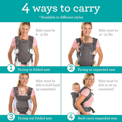 Portabebés convertible Infantino Flip 4 en 1, ajustable y ergonómico