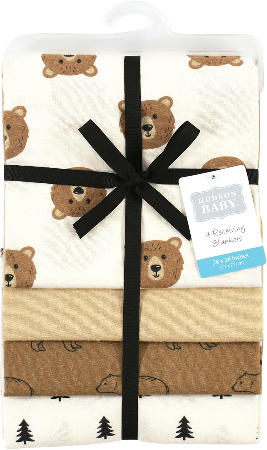 Hudson Baby - Mantas Unisex de Franela de algodón para bebé, Oso café, Talla única