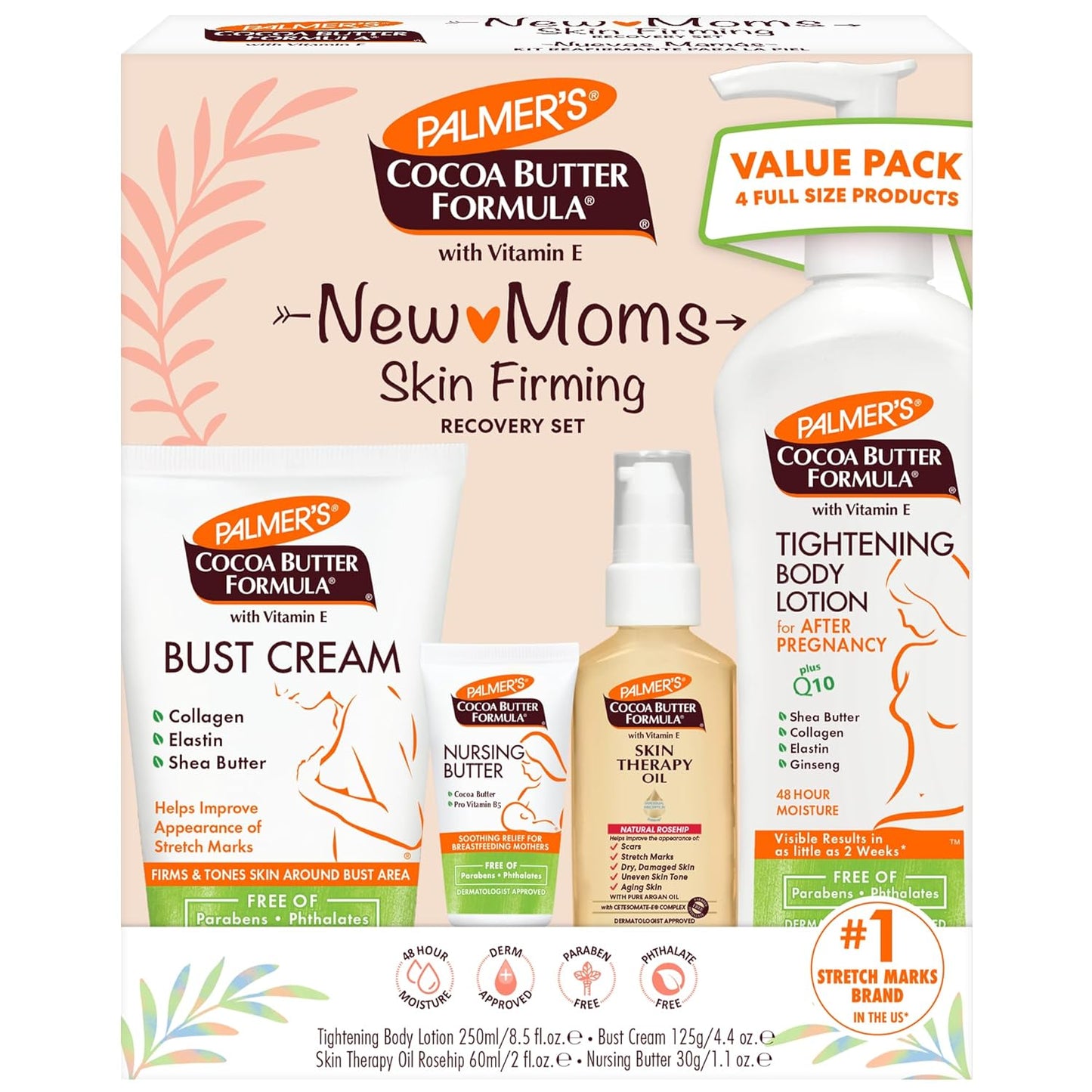 Kit de cuidado de la piel con manteca de cacao de Palmer's Postpartum Essentials