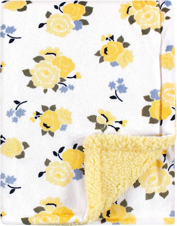 Colcha de felpa y sherpa para bebé, Floral