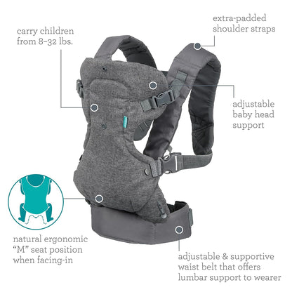 Portabebés convertible Infantino Flip 4 en 1, ajustable y ergonómico