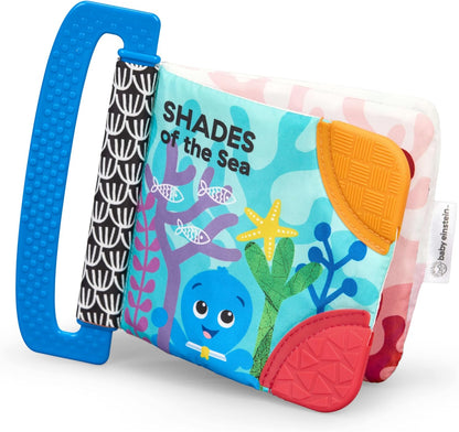 Libro mordedor Baby Einstein Ocean Explorers, Tonos del mar, para estimulación sensorial y relajación, a partir de 0 meses.