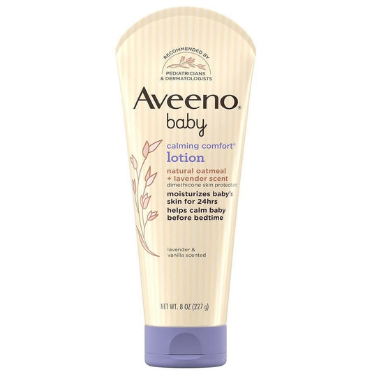 Loción hidratante Aveeno Baby Calming Comfort con lavanda, vainilla y avena natural, 8 fl. oz