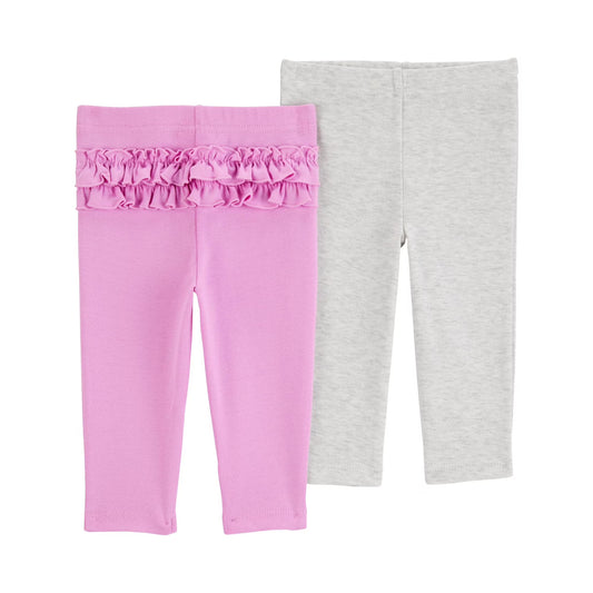 Carter's Pantalones para Bebé Niña Paquete de 2, rosado