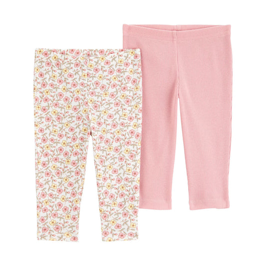 Carter's Pantalones para Bebé Niña Paquete de 2, floral