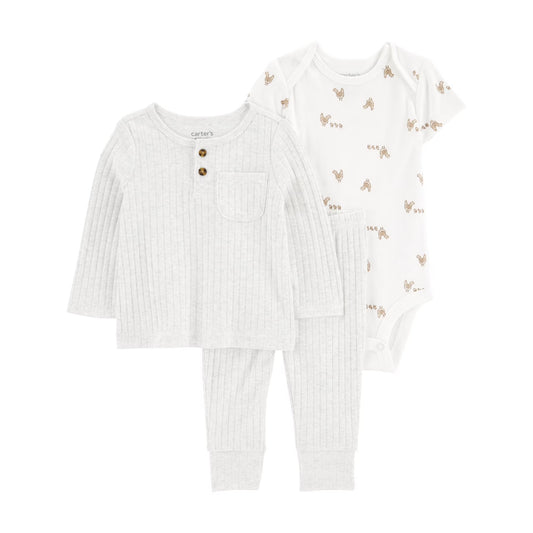 Conjunto unisex para bebé Carter's, 3 piezas, gris