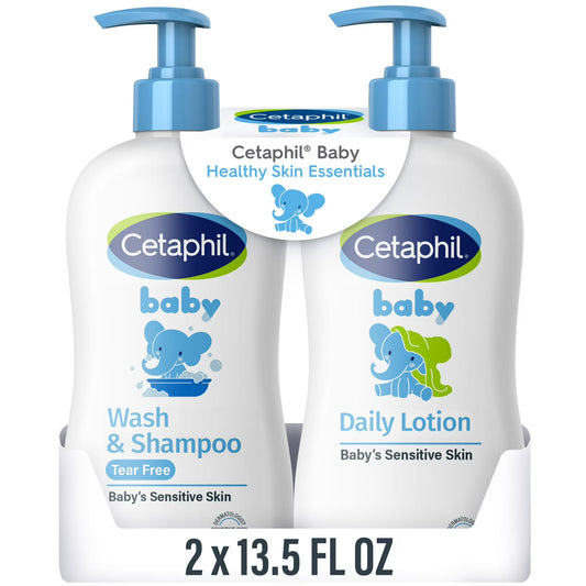 Cetaphil Baby gel de ducha y champú para bebé y loción corporal diaria, 2 piezas
