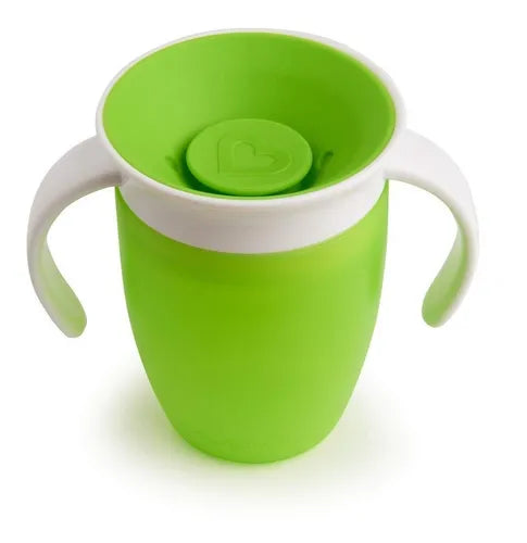 Vaso entrenador sin boquilla Munchkin Miracle 360°, 7 oz, verde