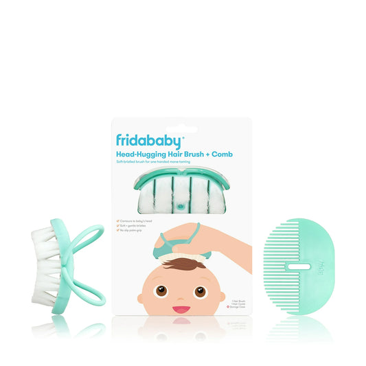 Frida Baby - Set de cepillo y peine para el pelo que se adapta a la cabeza del bebé, unisex