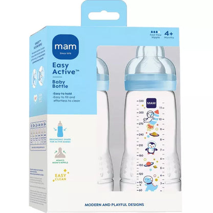 Biberones MAM Easy Active de 11 oz, Azul