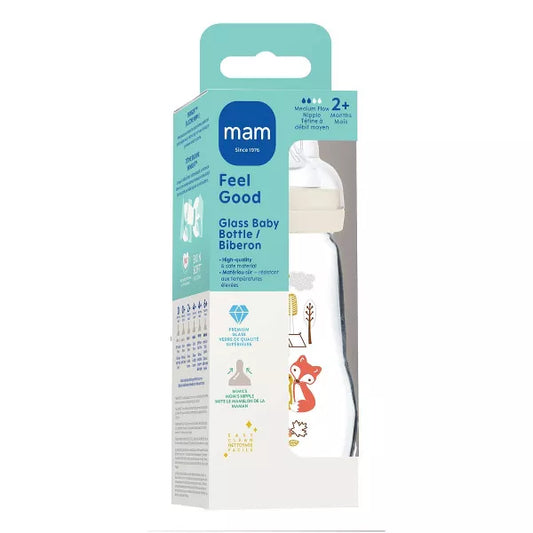 Biberón de vidrio MAM Feel Good (8 onzas, Unisex)