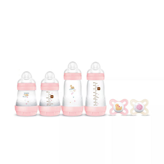 Set de alimentación MAM Feed & Soothe, para recién nacidos, incluye 6 piezas, rosado