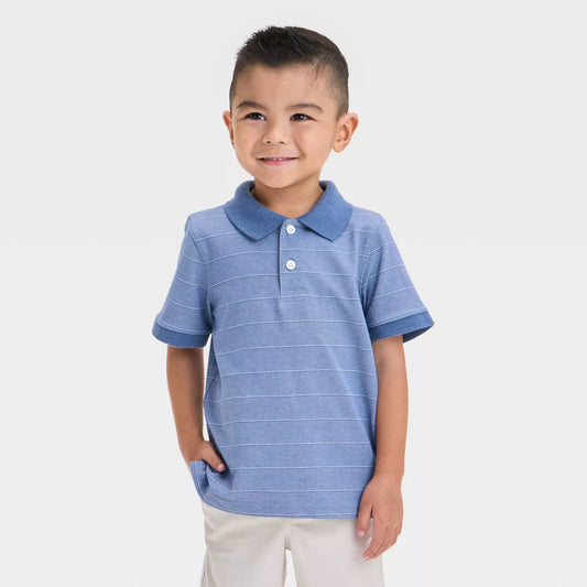 Camisa Polo de rayas de manga corta para niño - Cat & Jack™ Azul