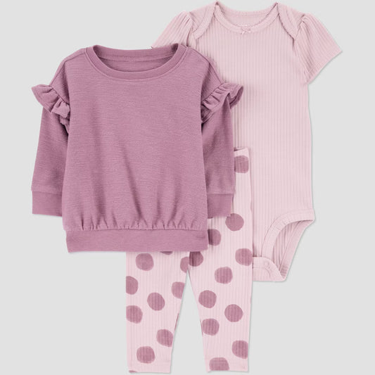 Conjunto de 3 piezas para bebé niña Carter's