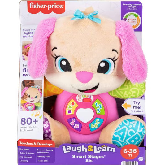 Peluche Fisher Price Ríete y aprende, Rosado