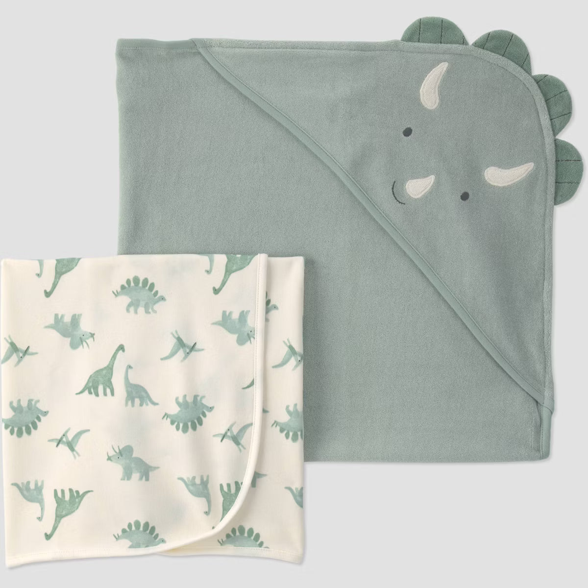 Toalla con capucha para bebé Carter's (paquete de 2) - Dinosaurio verde