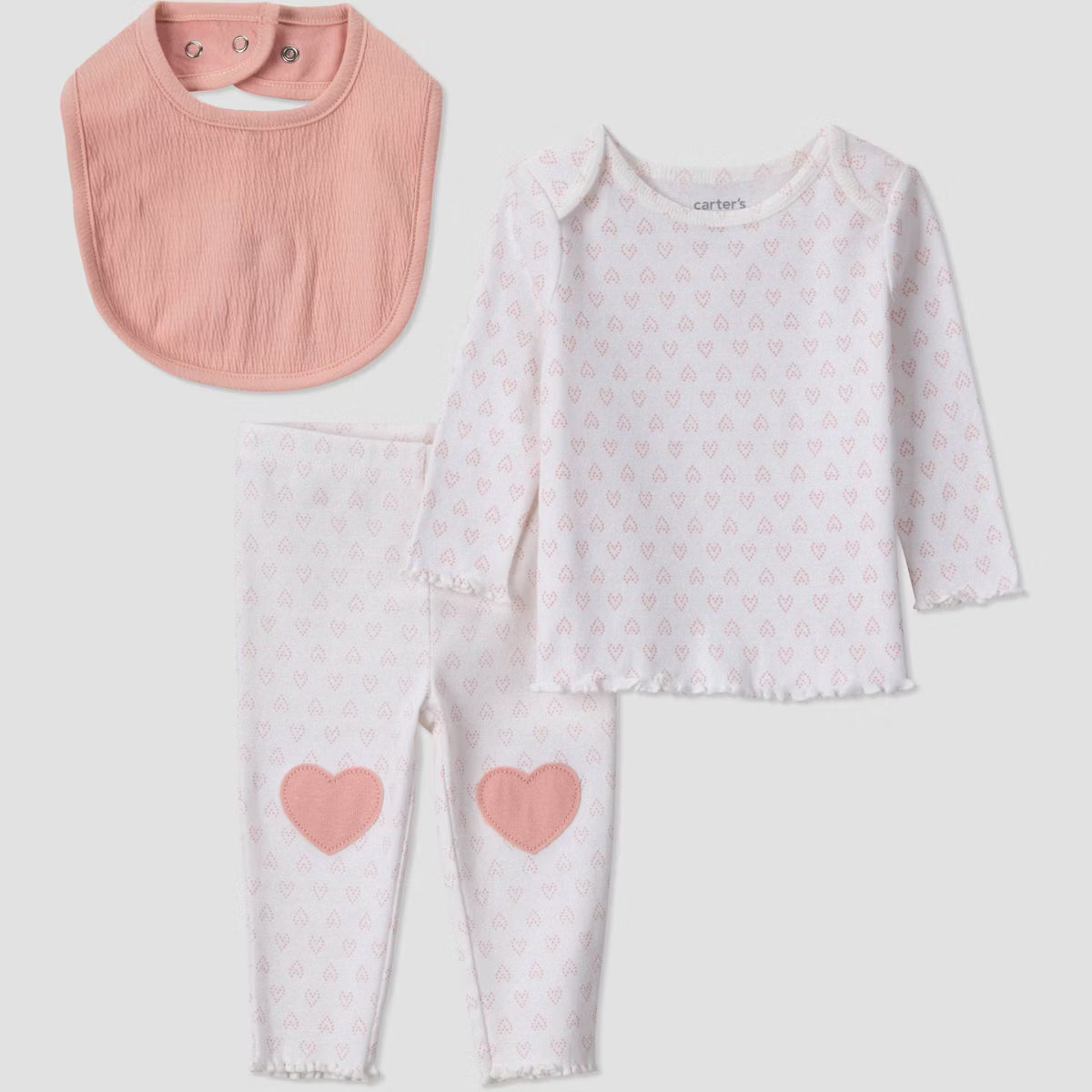 Conjunto de 3 piezas para bebé niña Carter's - Rosado