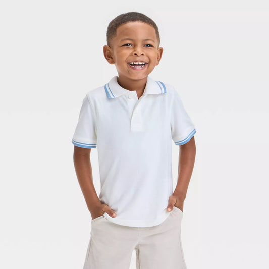 Camisa Polo de punto de manga corta para niño pequeño - Cat & Jack™ Blanco