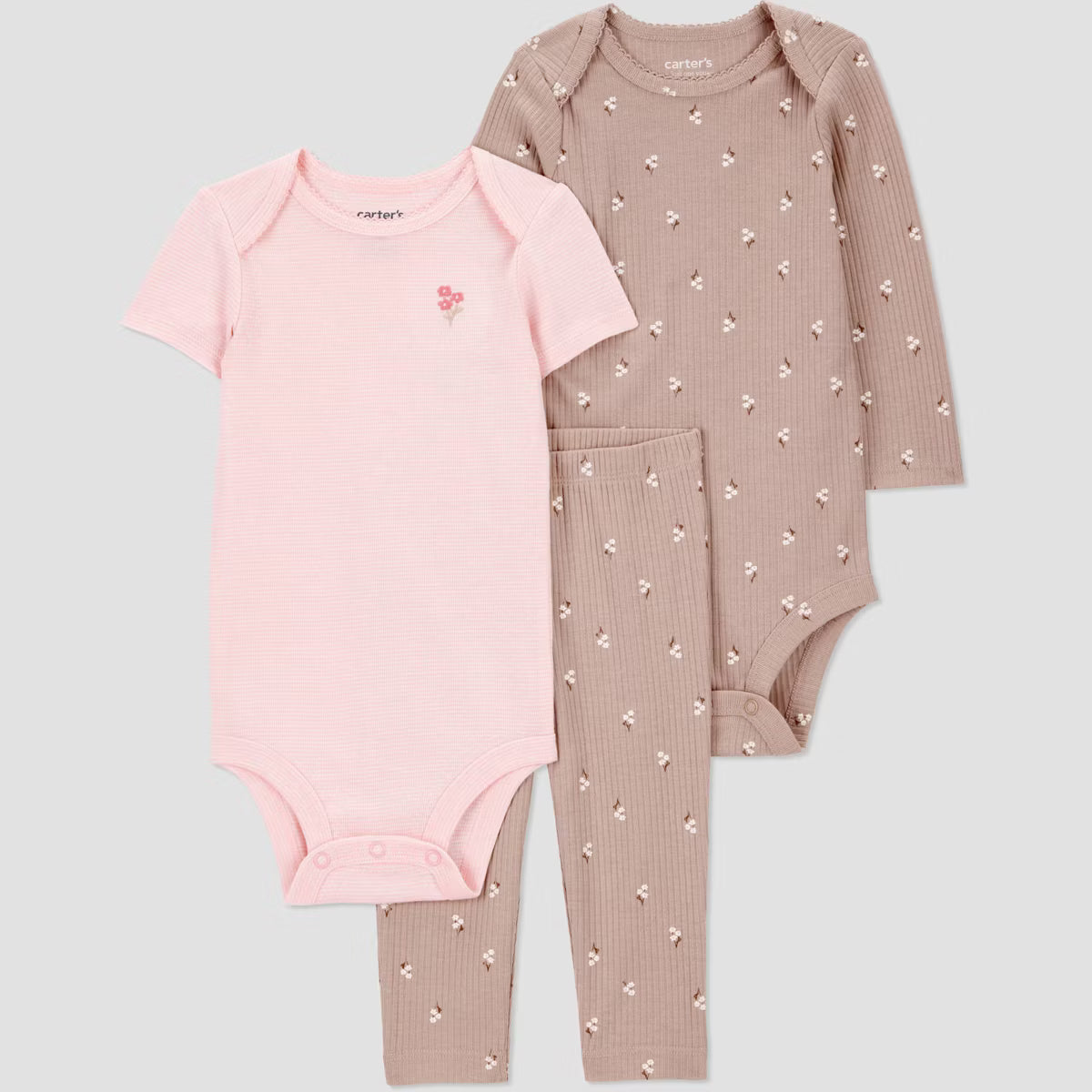 Conjunto de 3 piezas de body floral para bebé niña de Carter's