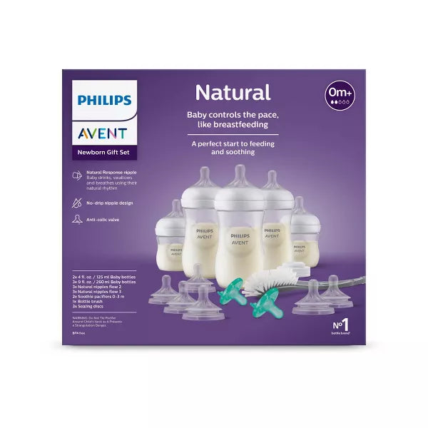 Set de regalo para recién nacidos Biberón Philips Avent Natural (17 piezas)