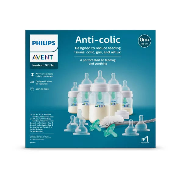 Set de regalo para recién nacidos Biberón anticólicos Philips Avent, transparente