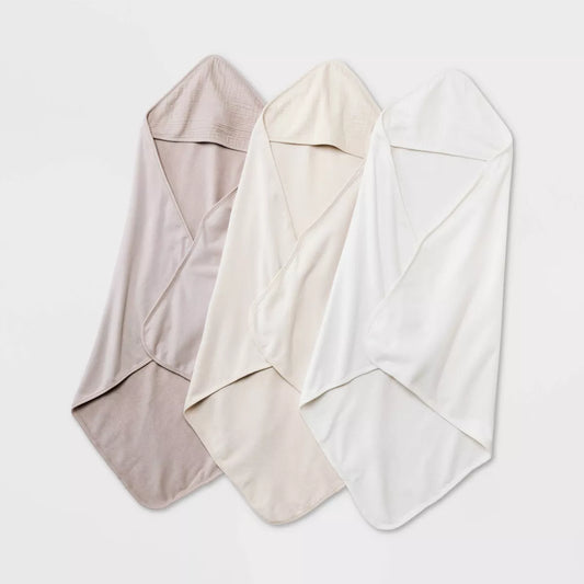Cloud Island – Paquete de 3 toallas con capucha para bebé-Neutral