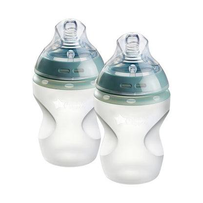 Tommee Tippee Natural Start - Biberones de silicona anticólicos de 9 onzas