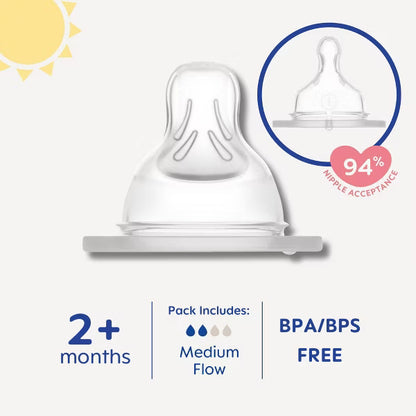Mamaderas para biberones MAM - paquete de 2- Flujo medio