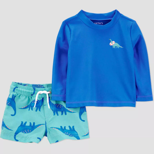 Traje de baño niño 2 piezas dinosaurio