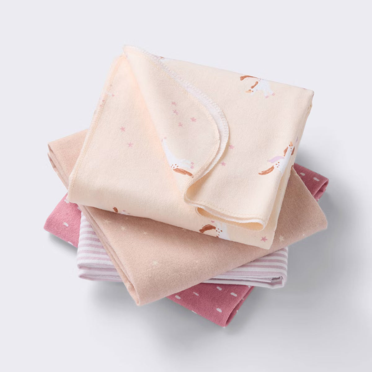 Mantas de franela para bebé - Unicornios - Paquete de 4 - Cloud Island