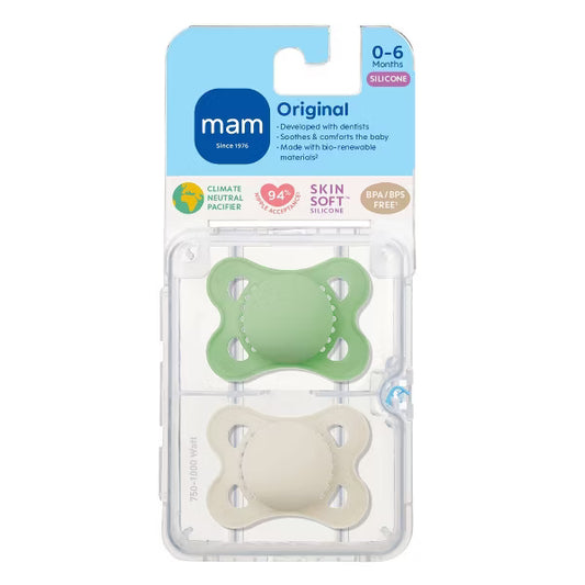 Chupete MAM Matte Original, 0-6 meses (paquete de 2) verde