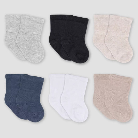 Calcetines Gerber Baby Wiggle Proof (paquete de 6)