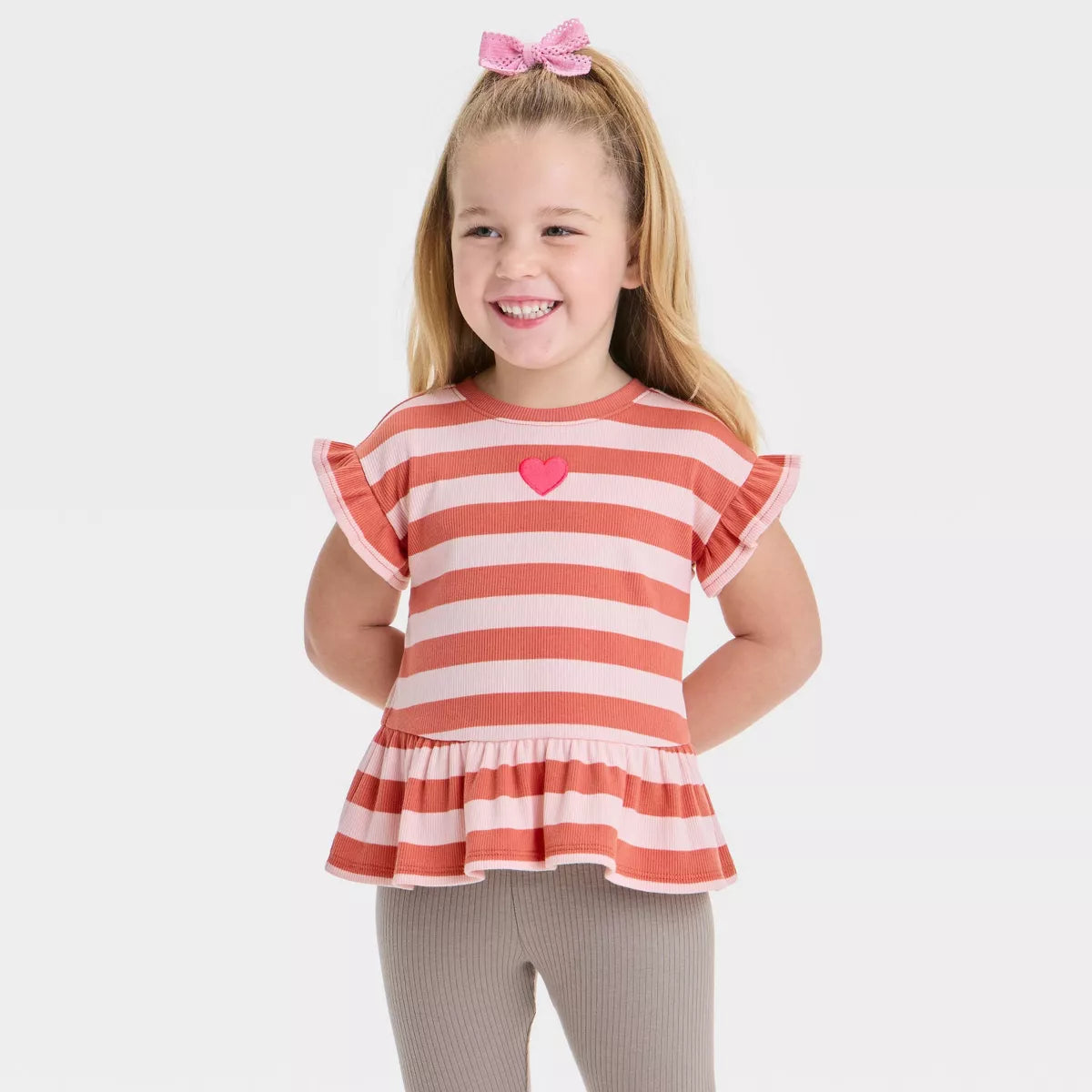 Camisa Peplum de raya para niña - Cat & Jack™ Naranja