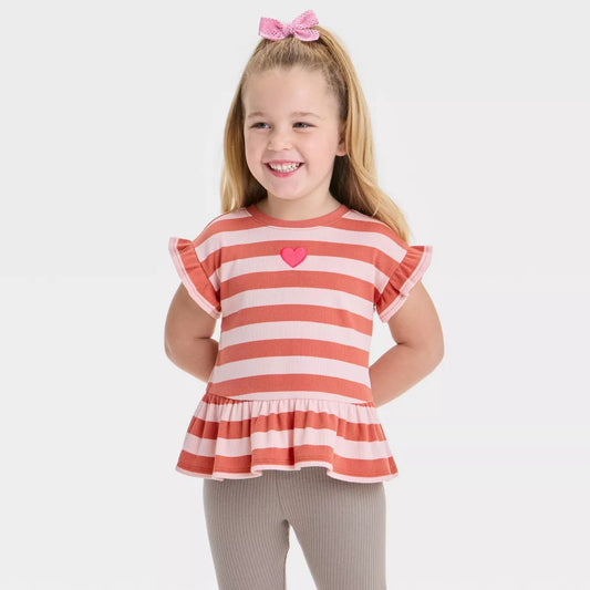 Camisa Peplum de raya para niña - Cat & Jack™ Naranja