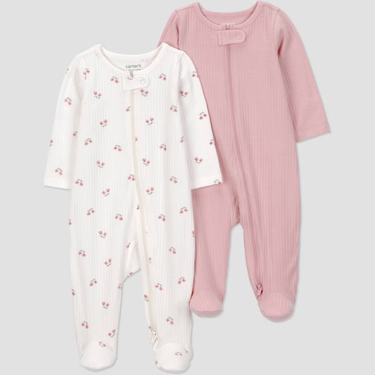 Conjunto de 2 Pijamas Carter's - Floral, rosada