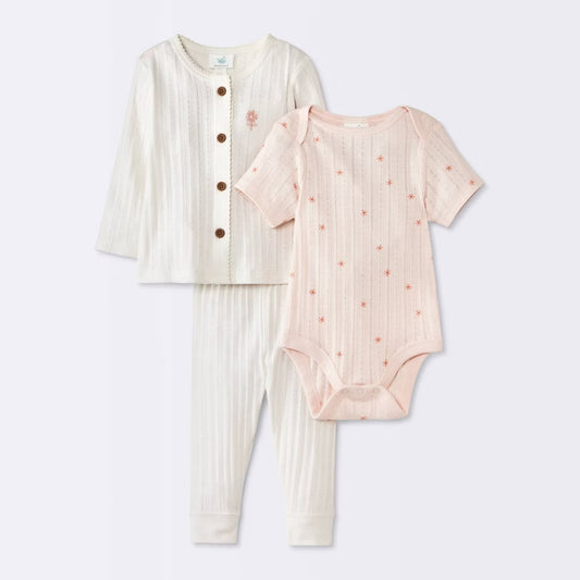 Conjunto de 3 piezas para bebé niña Cloud Island